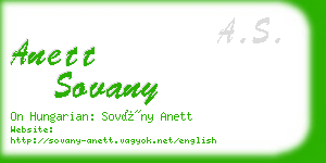 anett sovany business card